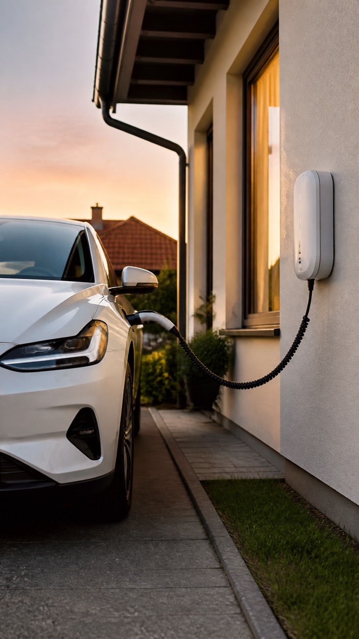 Samochód elektryczny ładowany przy domu